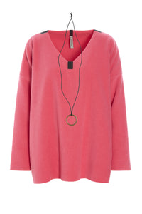 BLUSE V-AUSSCHNITT - 1410 - SUNSET PINK