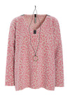 BLUSE V-AUSSCHNITT - 1410P - PINK LEO