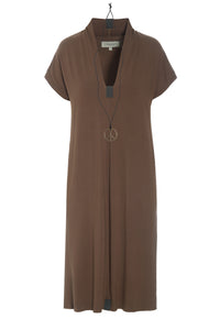 BLUSE V-AUSSCHNITT - 98068 - CHOCOLATE