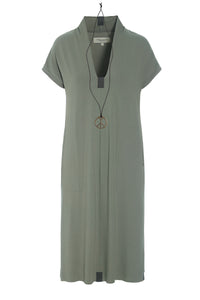 BLUSE V-AUSSCHNITT - 98068 - DUSTY GREEN