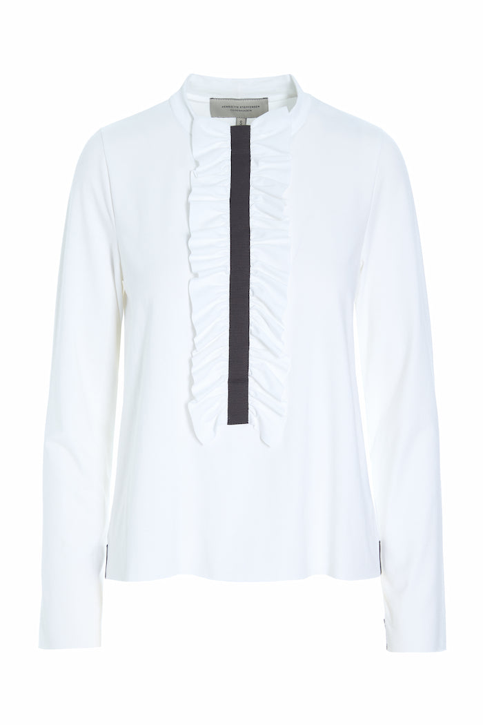 HENRIETTE STEFFENSEN COPENHAGEN BLUSE m/ RÜSCHEN - 96090 BLUSER WHITE 816