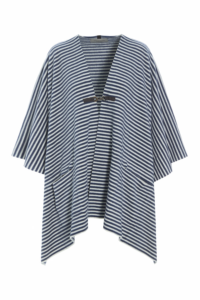 HENRIETTE STEFFENSEN COPENHAGEN CAPE - 4120 PONCHOS STRIPES DENIM & KIT 667