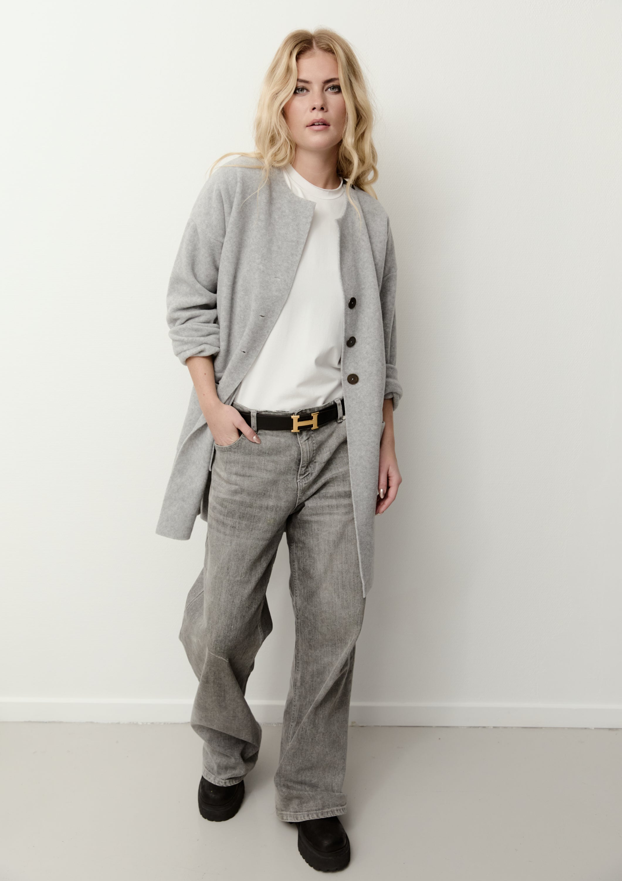 HENRIETTE STEFFENSEN COPENHAGEN CARDIGAN - 7163 CARDIGANS LIGHT GREY 876