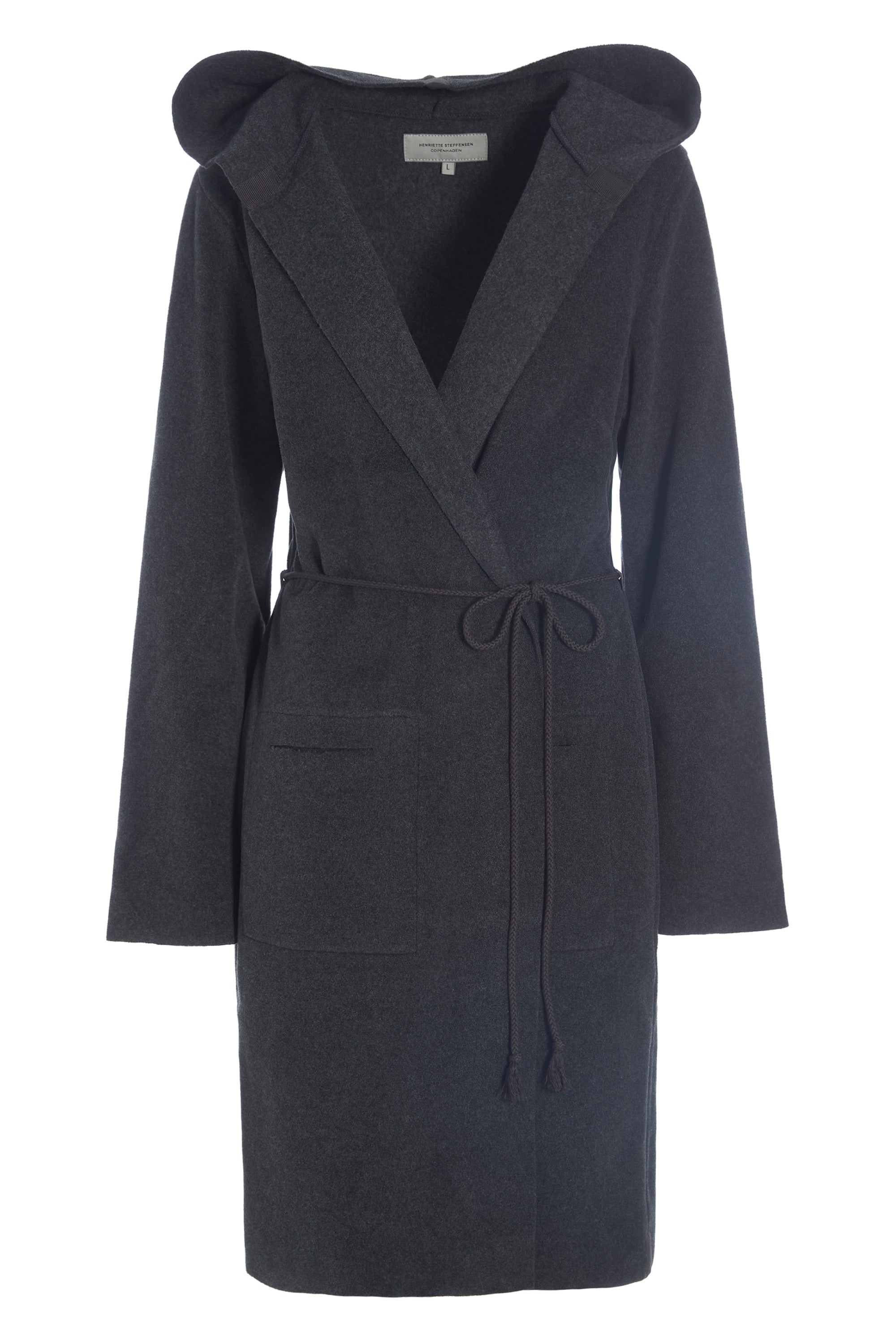 HENRIETTE STEFFENSEN COPENHAGEN CARDIGAN MIT GÜRTEL - 7151 CARDIGANS SOFT BLACK 914
