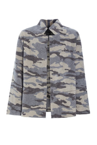 Cardigan mit Kragen und Taschen - 1001CP - CAMOUFLAGE