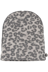 DOPPELTE LANGE MÜTZE - 5037P - LEOPARD grey