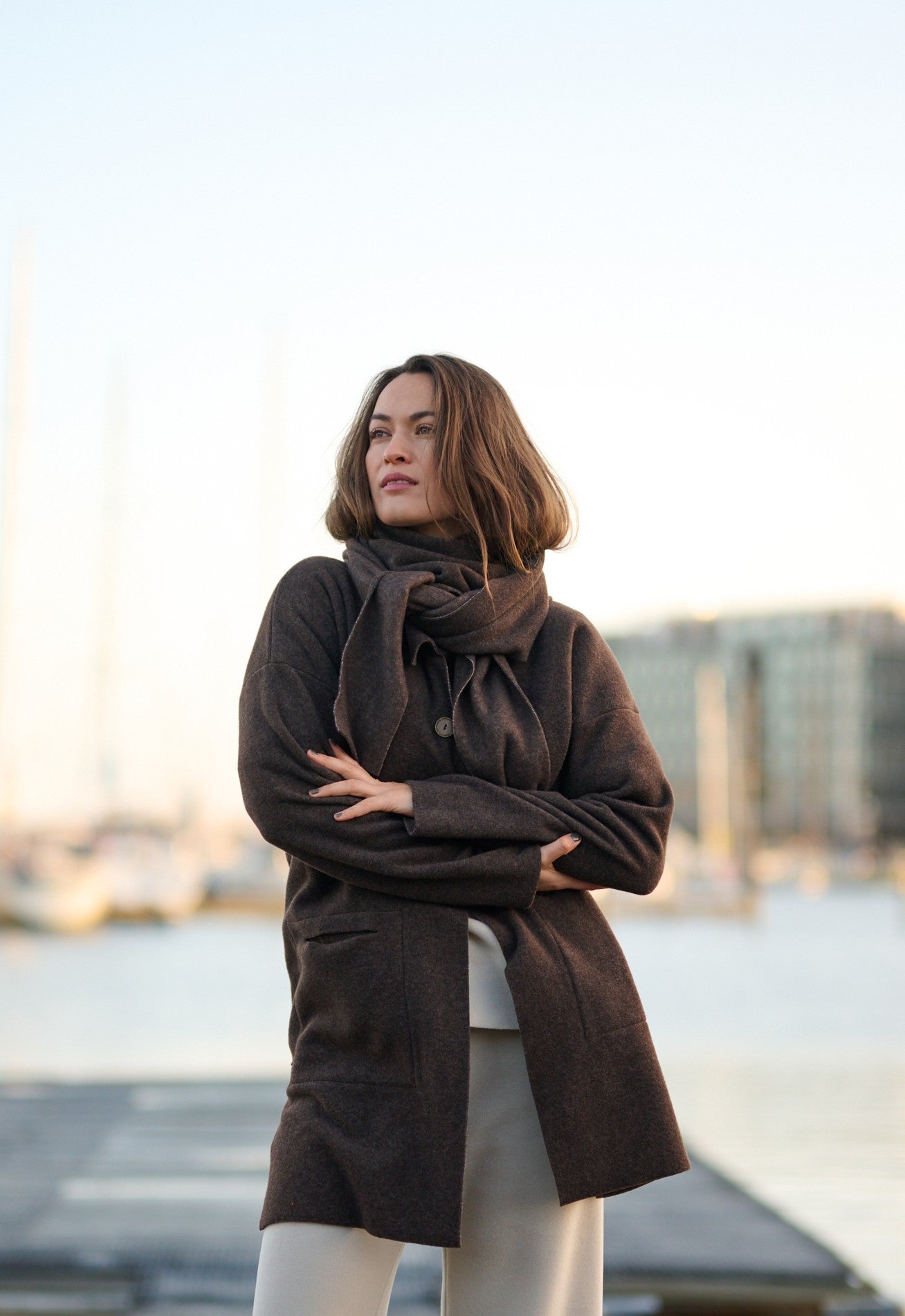 HENRIETTE STEFFENSEN COPENHAGEN DREIECKIGER SCHAL - 4051 SCARFS CHOCOLATE 844