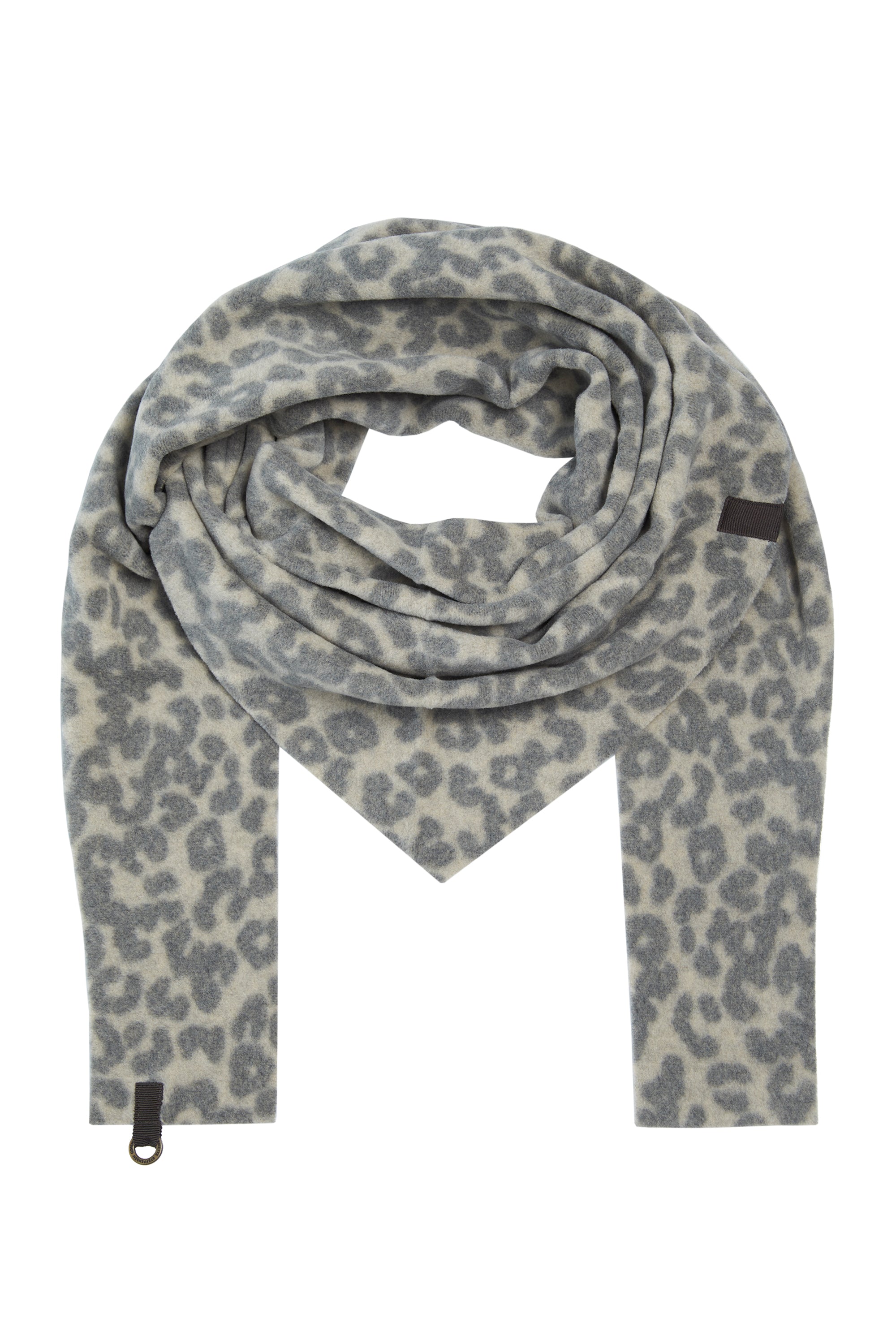 HENRIETTE STEFFENSEN COPENHAGEN DREIECKIGER SCHAL - 4051P SCARFS LEOPARD grey 105