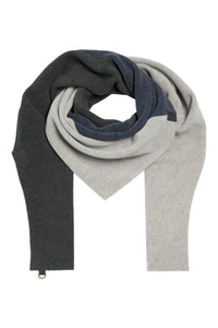DREIECKIGER SCHAL NO WASTE - 4078NW - DEEP BLUE/SAND/FORREST