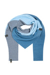 DREIECKIGER SCHAL NO WASTE - 4078NW - DUSTY BLUE/BABY/BLUE STRIPE