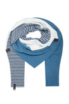 DREIECKIGER SCHAL NO WASTE - 4078NW - DUSTY BLUE/OW/BLUE STRIPE