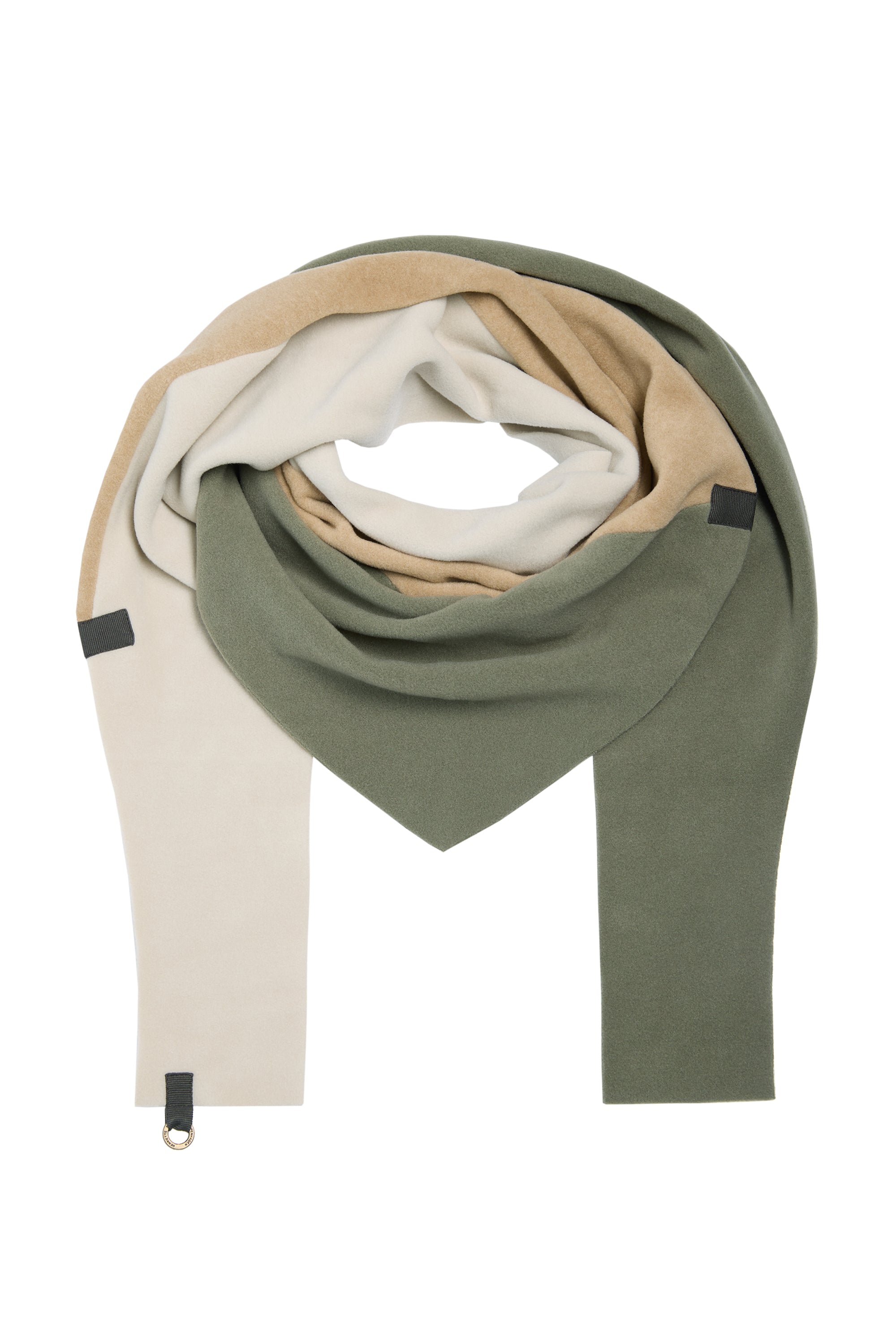 HENRIETTE STEFFENSEN COPENHAGEN DREIECKIGER SCHAL NO WASTE - 4078NW SCARFS DUSTY GREEN /KIT/CAMEL 480