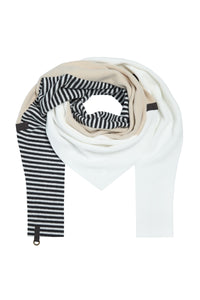 DREIECKIGER SCHAL NO WASTE - 4078NW - KIT/OW/STRIPES B&W