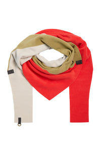 DREIECKIGER SCHAL NO WASTE - 4078NW - OLIVE/TOMATO/KIT