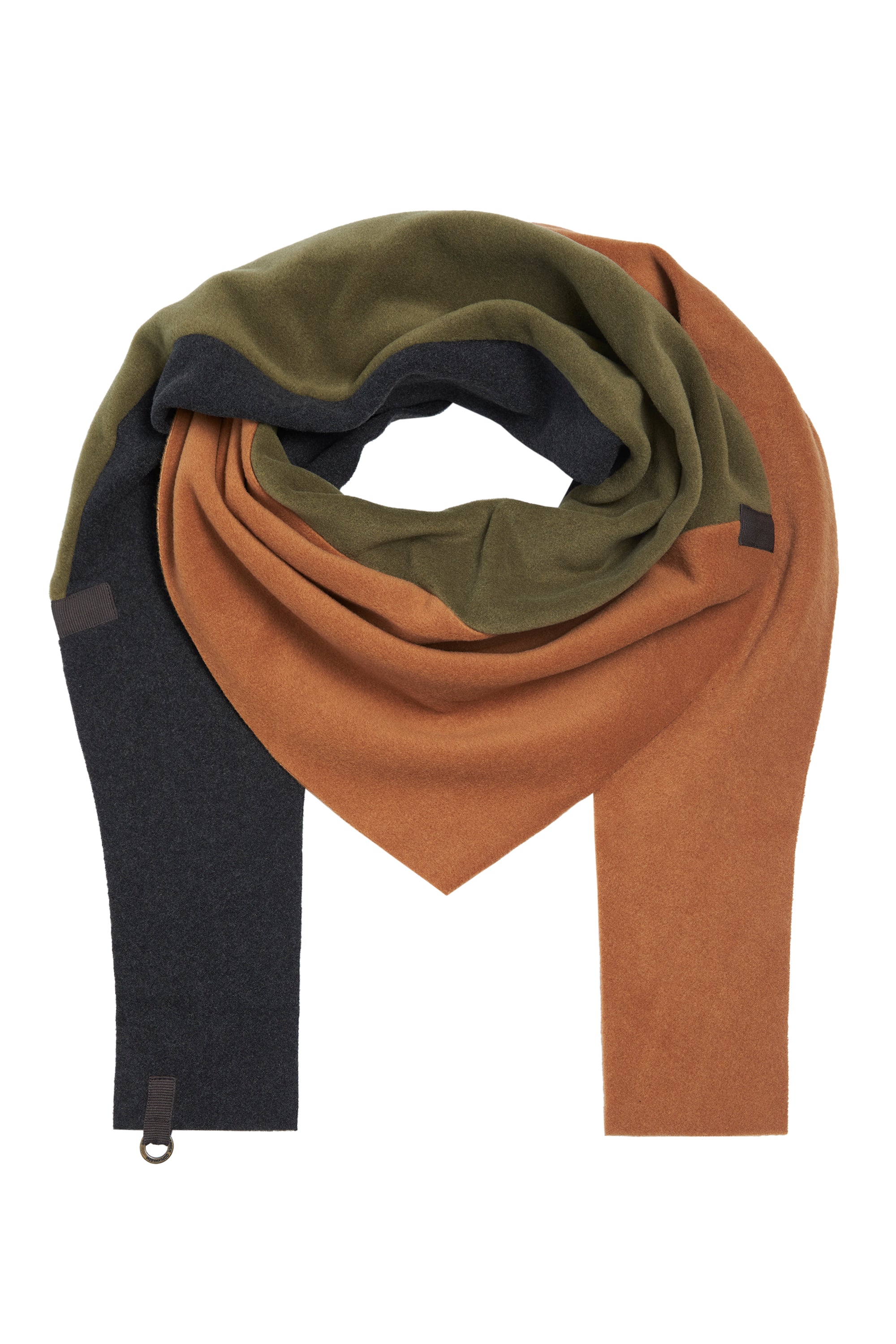 HENRIETTE STEFFENSEN COPENHAGEN DREIECKIGER SCHAL NO WASTE - 4078NW SCARFS RUST/SOFT BLACK/MOSS 689
