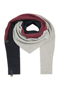 DREIECKIGER SCHAL NO WASTE - 4078NW - WINE/SAND/SOFT BLACK