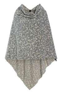 EXTRA GROSSER PONCHO - 4040 - LEOPARD grey