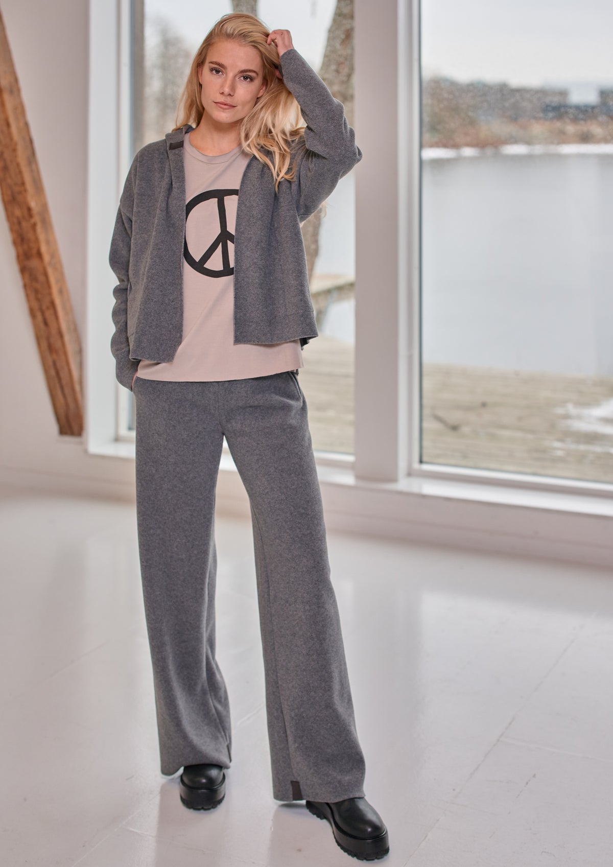 HENRIETTE STEFFENSEN COPENHAGEN FLARE HOSEN - 2116 BUKSER GREY 905