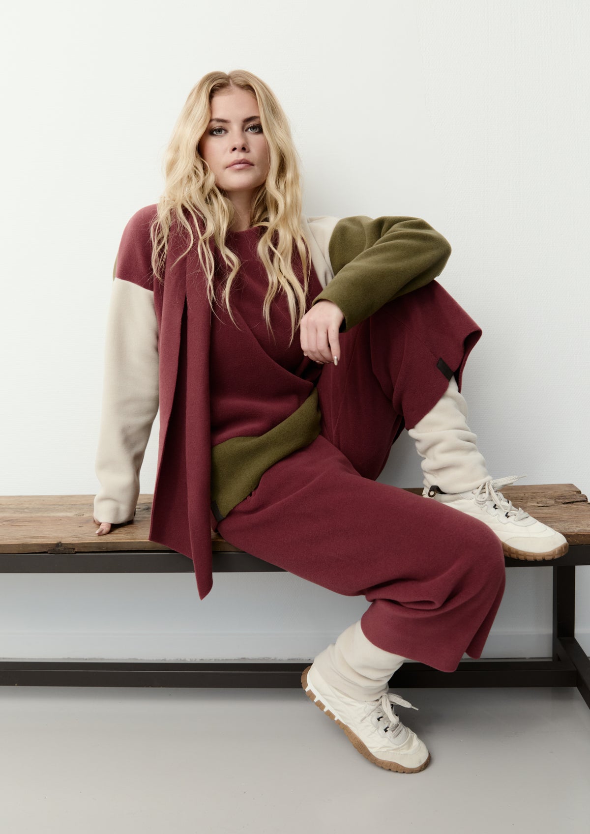 HENRIETTE STEFFENSEN COPENHAGEN FLARE HOSEN 3/4 LÄNGE - 2115 BUKSER BORDEAUX 474
