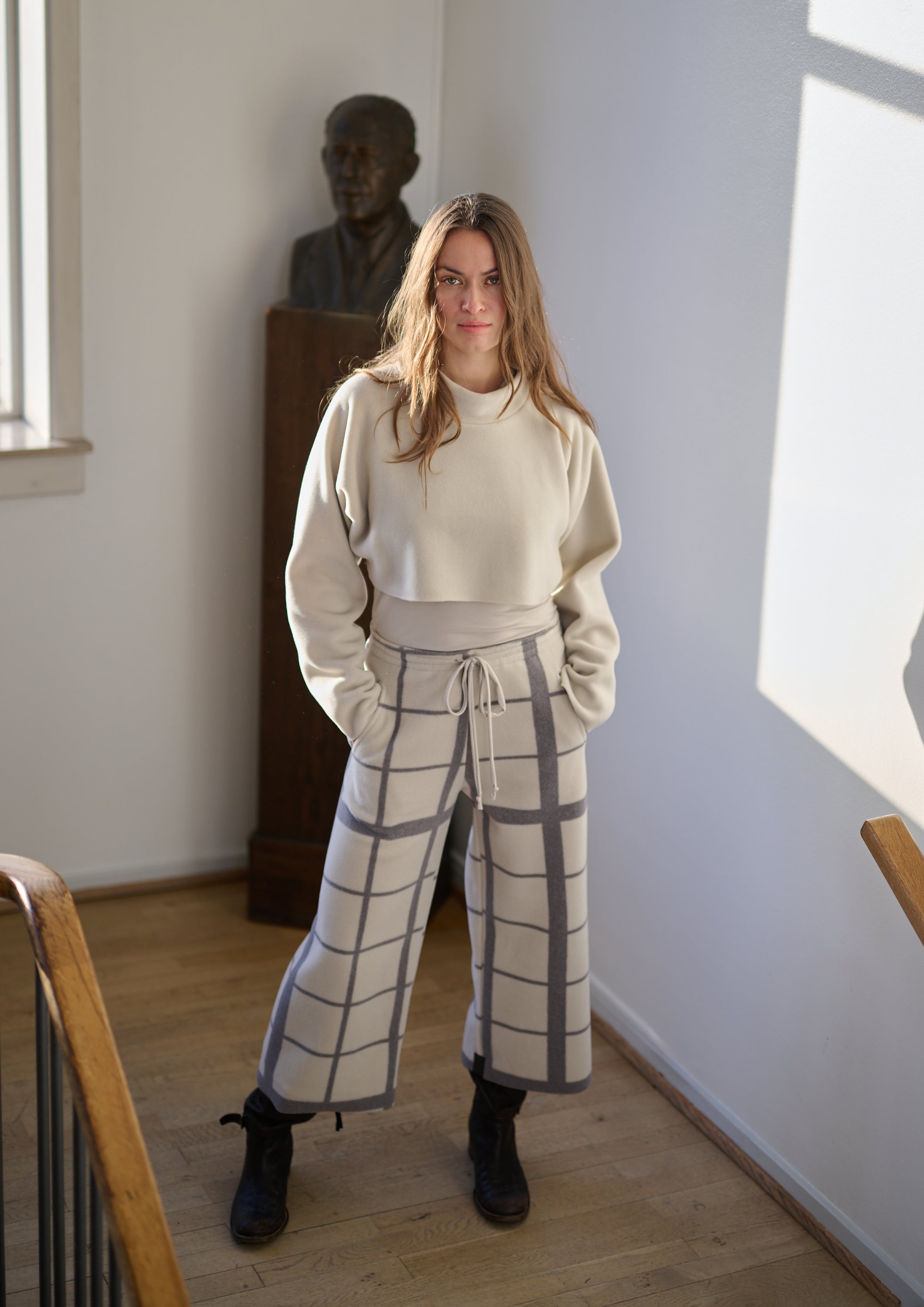 HENRIETTE STEFFENSEN COPENHAGEN FLARE HOSEN 3/4 LÄNGE - 2115P BUKSER CLAN PRINT KIT 780