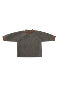FLEECE BLUSE RUNDEM HALS BABY - 107 - BARK