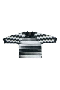 FLEECE BLUSE RUNDEM HALS BABY - 107 - STRIPES B&W