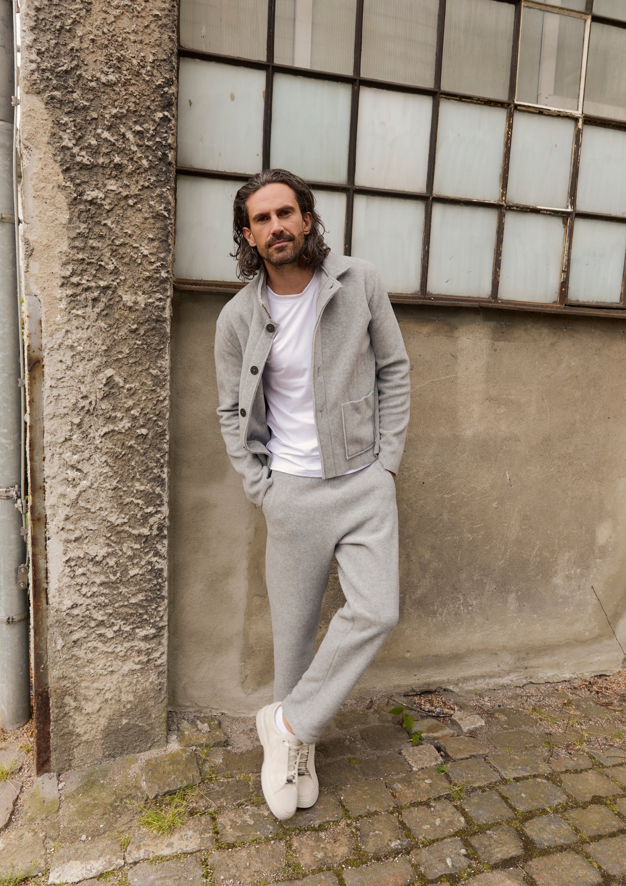 CARL BY STEFFENSEN COPENHAGEN FLEECE HOSEN - 1051C BUKSER LIGHT GREY 876