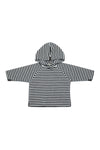 FLEECE KAPUZENBLUSE BABY - 108 - STRIPES B&W
