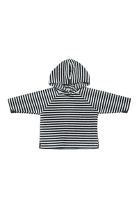 FLEECE KAPUZENBLUSE BABY - 108 - STRIPES B&W