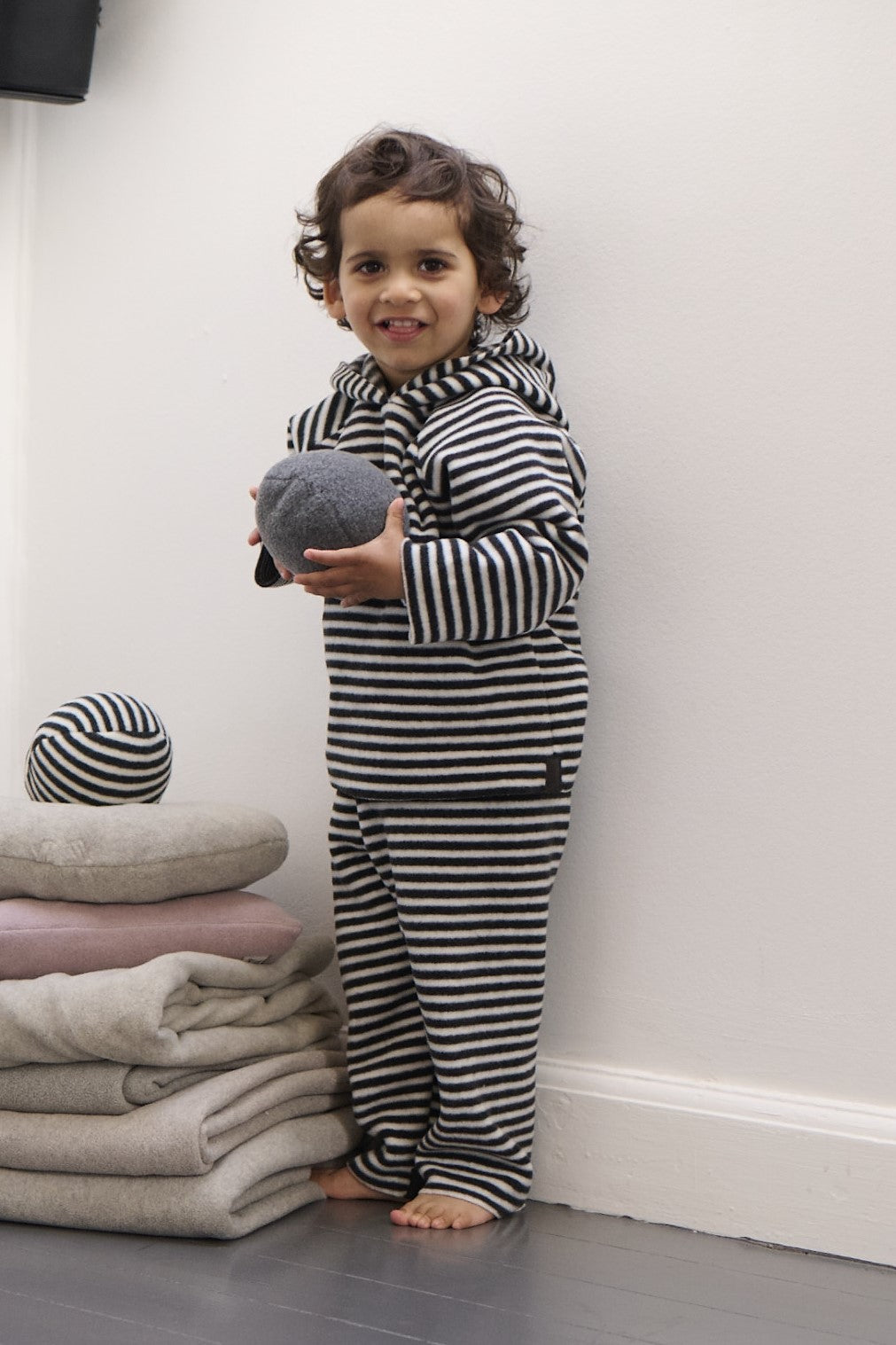 GROWING UP FLEECE KAPUZENBLUSE TODDLER - 108 GU BLUSER STRIPES B&W 673