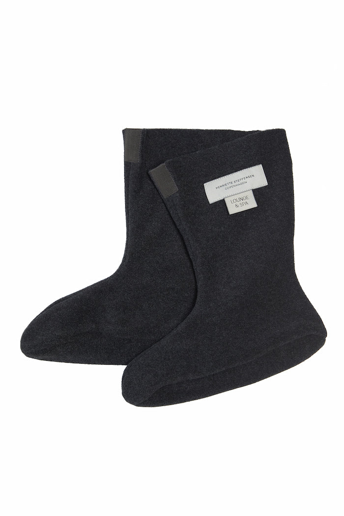 HENRIETTE STEFFENSEN COPENHAGEN FLEECE SOCKEN DAMEN - 4090 L & S ACCESSORIES SOFT BLACK 914