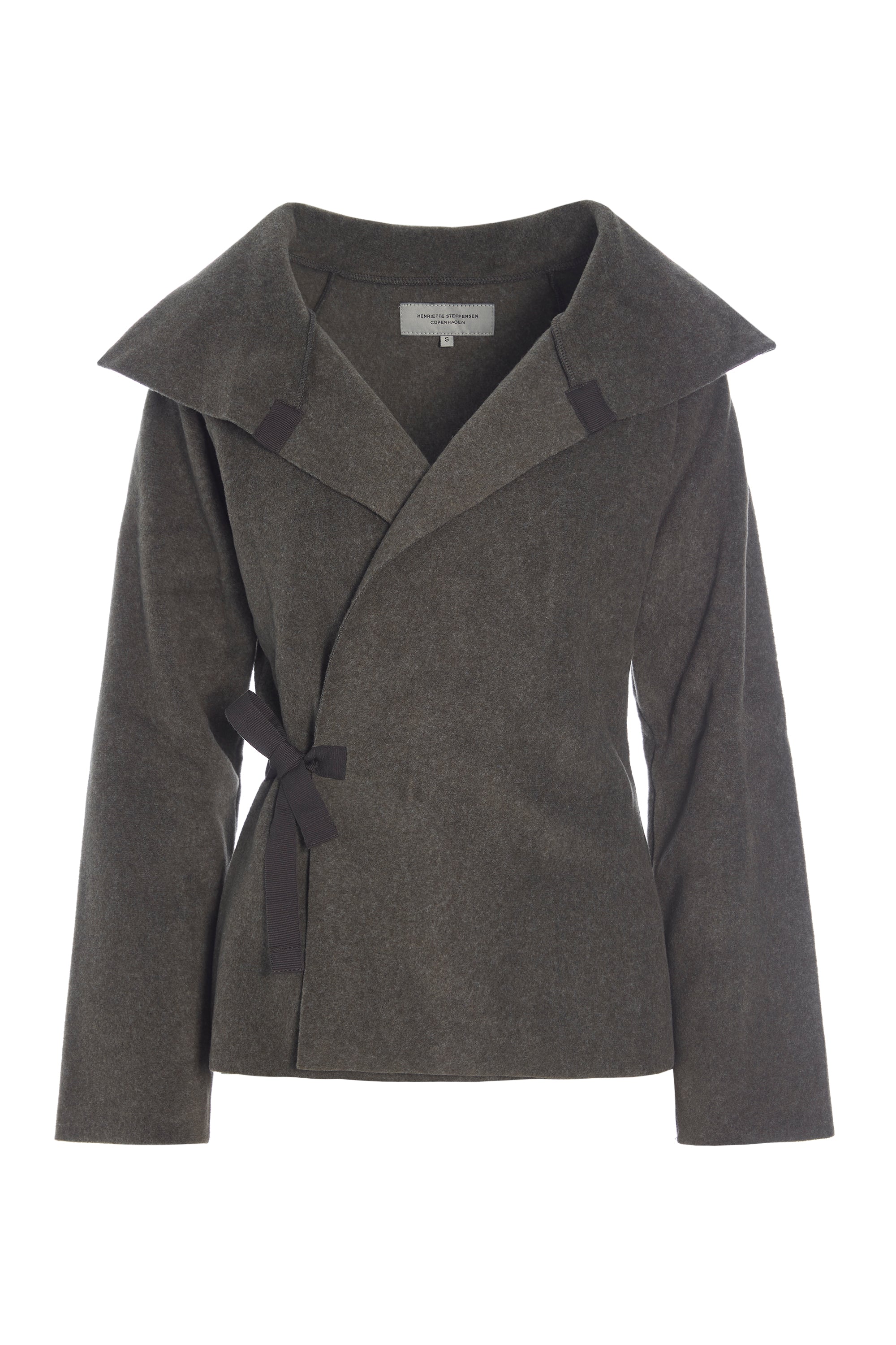 HENRIETTE STEFFENSEN COPENHAGEN FLEECE WICKELCARDIGAN - 7146 CARDIGANS BARK 320