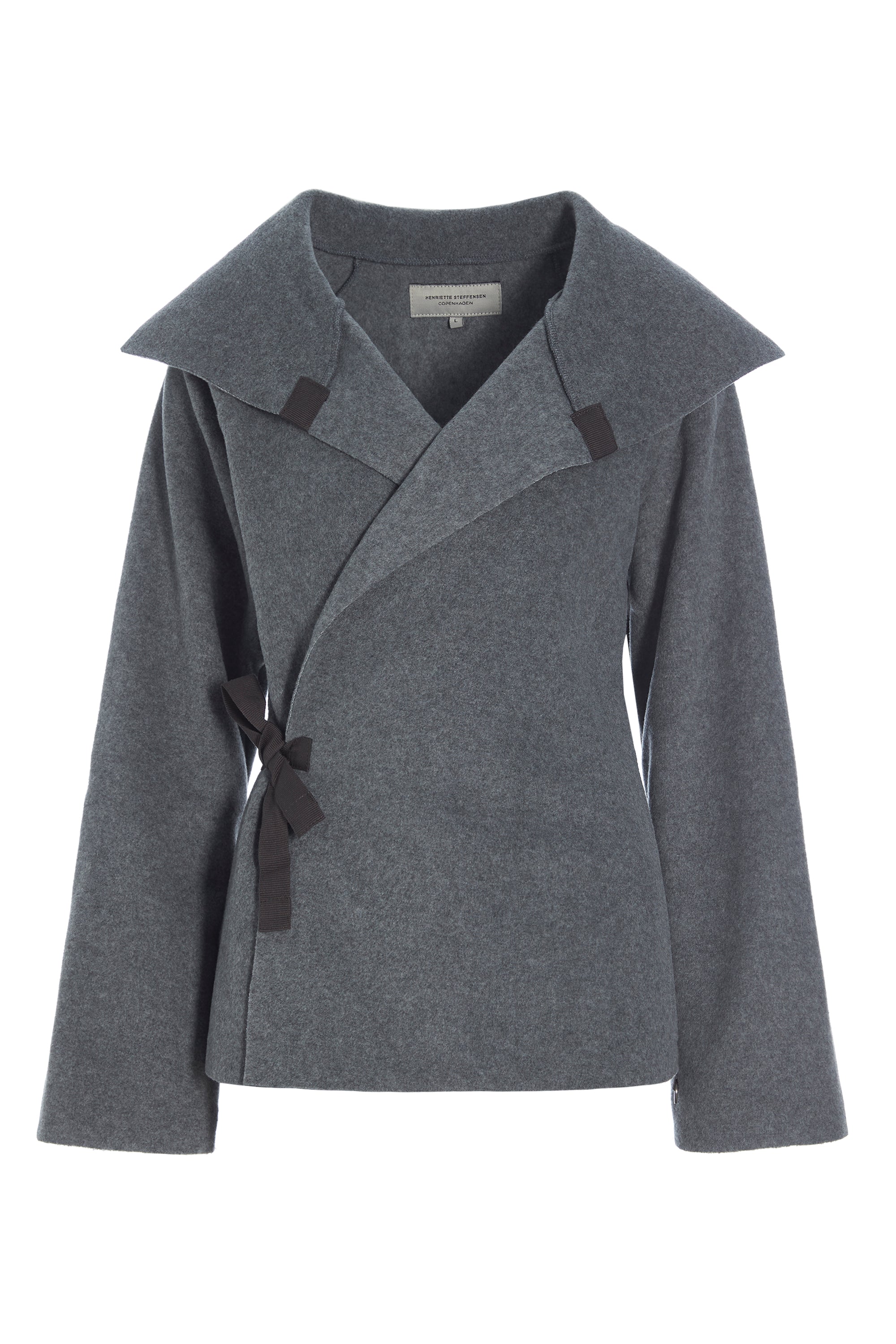HENRIETTE STEFFENSEN COPENHAGEN FLEECE WICKELCARDIGAN - 7146 CARDIGANS GREY 905
