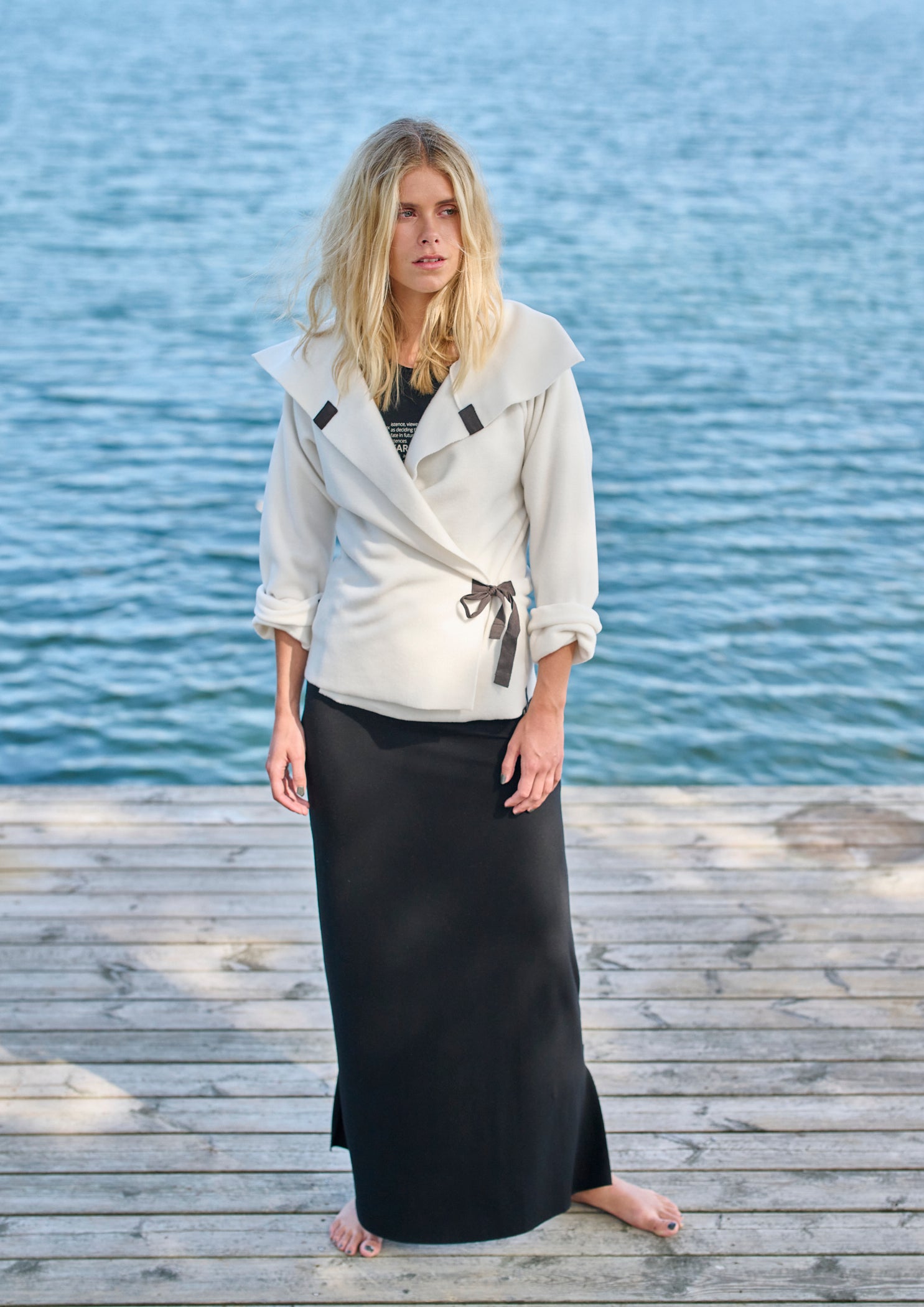 HENRIETTE STEFFENSEN COPENHAGEN FLEECE WICKELCARDIGAN - 7146 CARDIGANS OFF WHITE 802