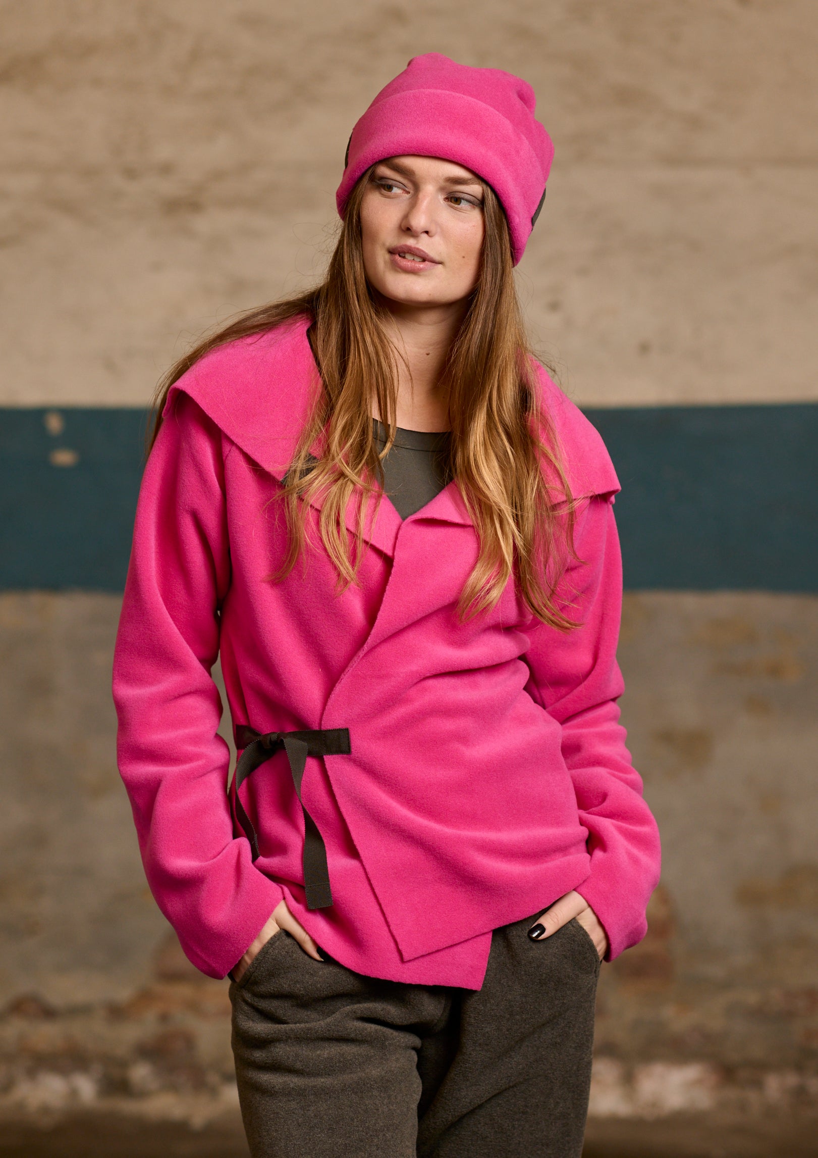 HENRIETTE STEFFENSEN COPENHAGEN FLEECE WICKELCARDIGAN - 7146 CARDIGANS PINK 369