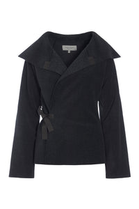 FLEECE WICKELCARDIGAN - 7146 - SOFT BLACK