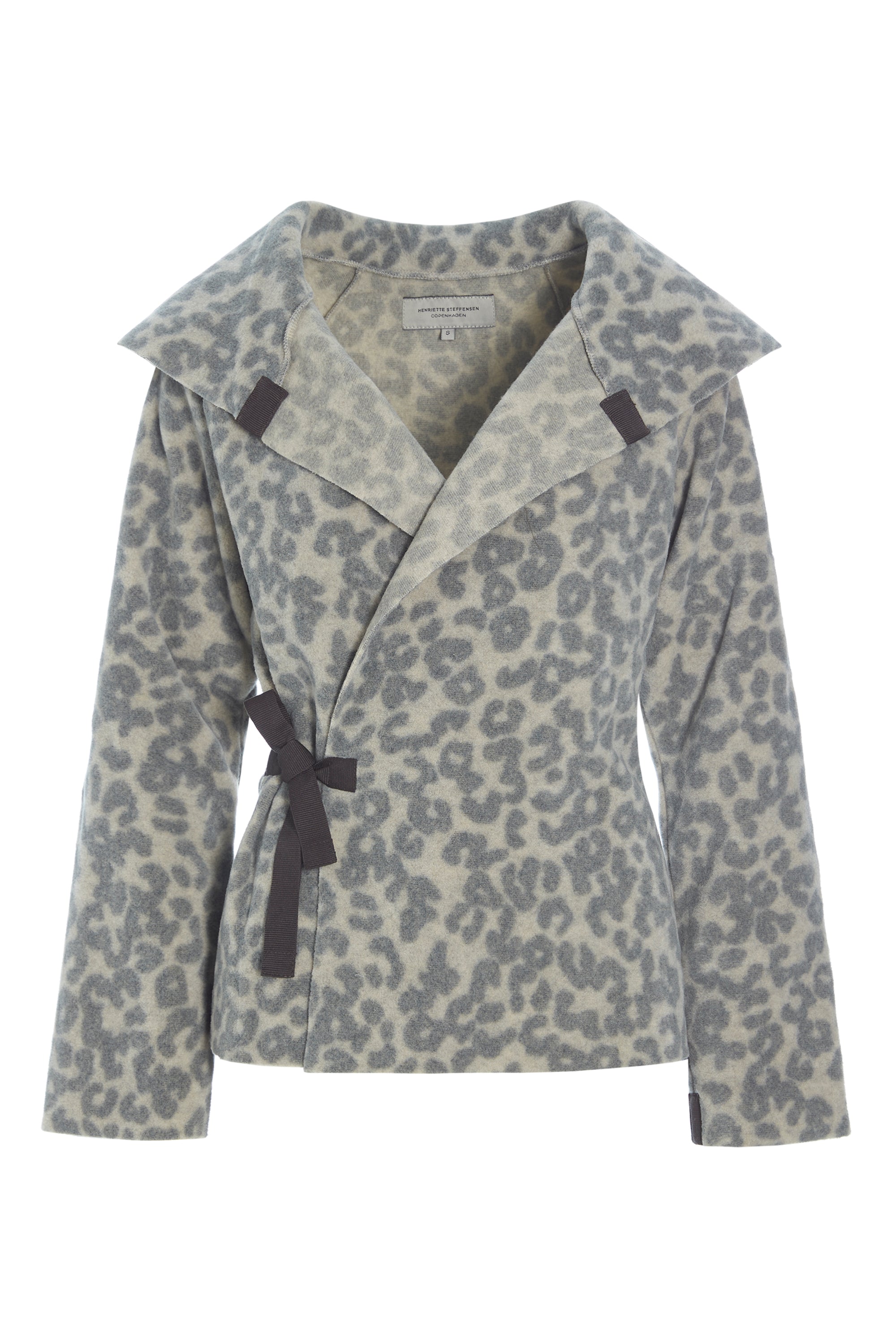 HENRIETTE STEFFENSEN COPENHAGEN FLEECE WICKELCARDIGAN - 7146 CARDIGANS LEOPARD grey 105