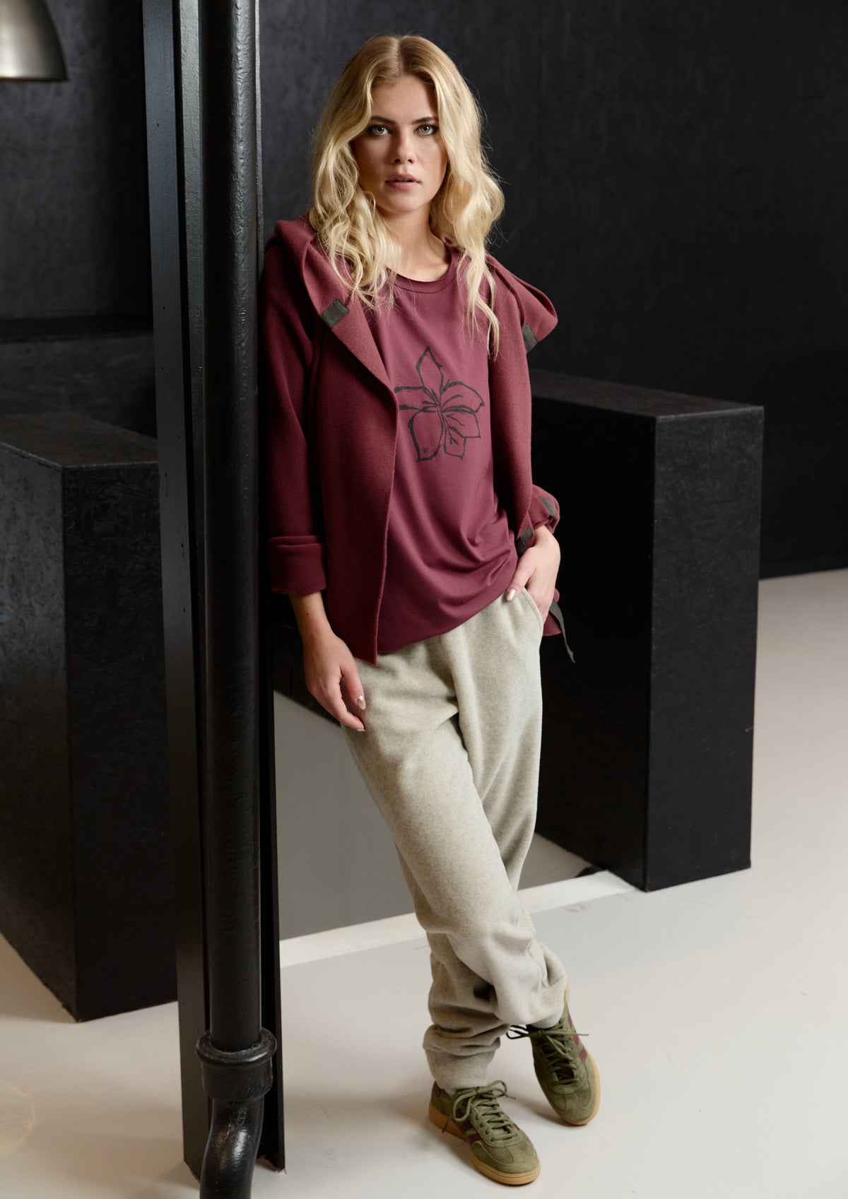 HENRIETTE STEFFENSEN COPENHAGEN HS FLOWER - 96107 T-SHIRTS BORDEAUX 474