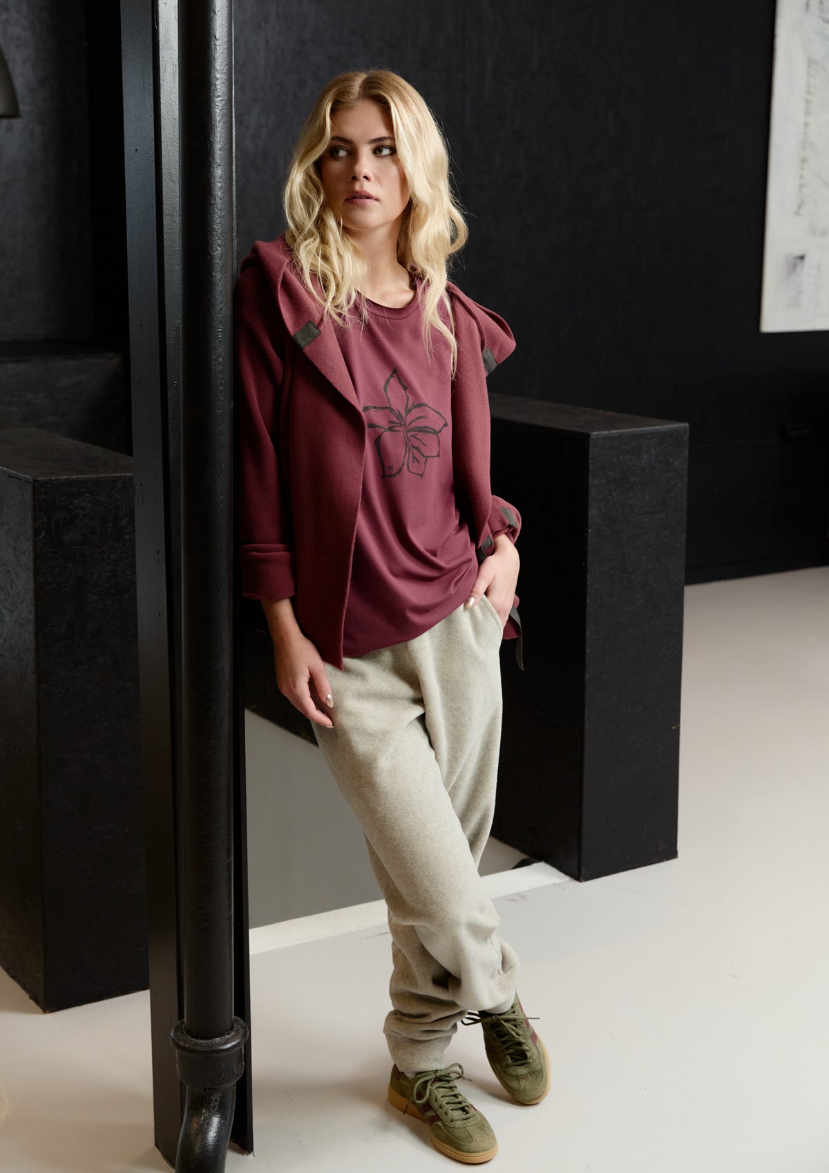 HENRIETTE STEFFENSEN COPENHAGEN HS FLOWER - 96107 T-SHIRTS BORDEAUX 474