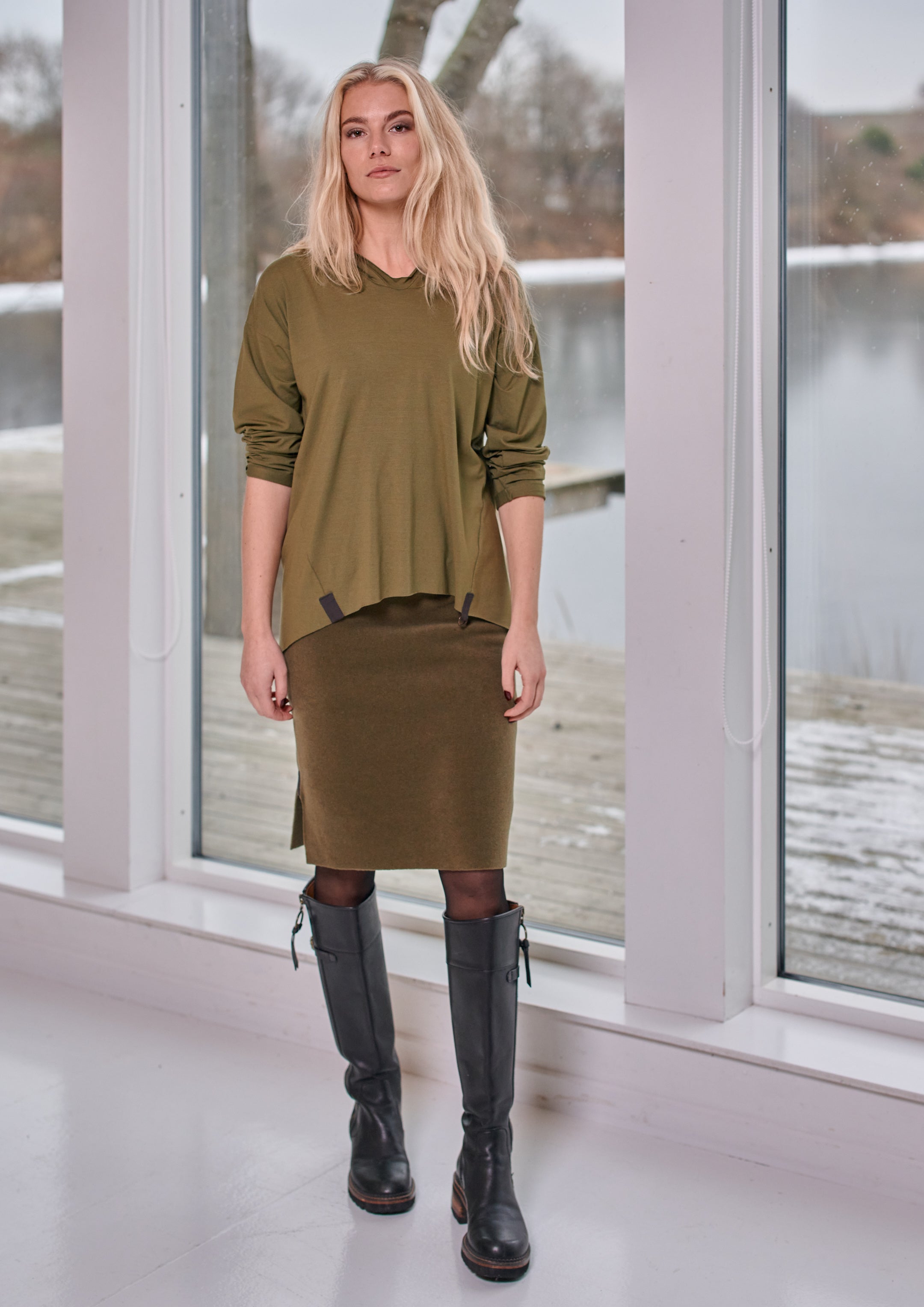 HENRIETTE STEFFENSEN COPENHAGEN KAPUZENBLUSE - 96067 HOODIES MOSS 611