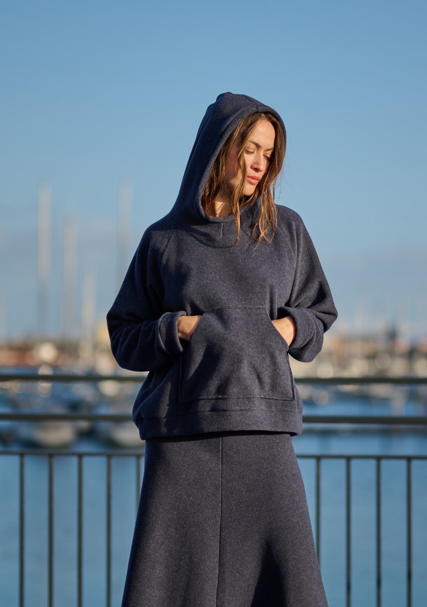HENRIETTE STEFFENSEN COPENHAGEN KAPUZENPULLI - 1383 HOODIES EVENING BLUE 690