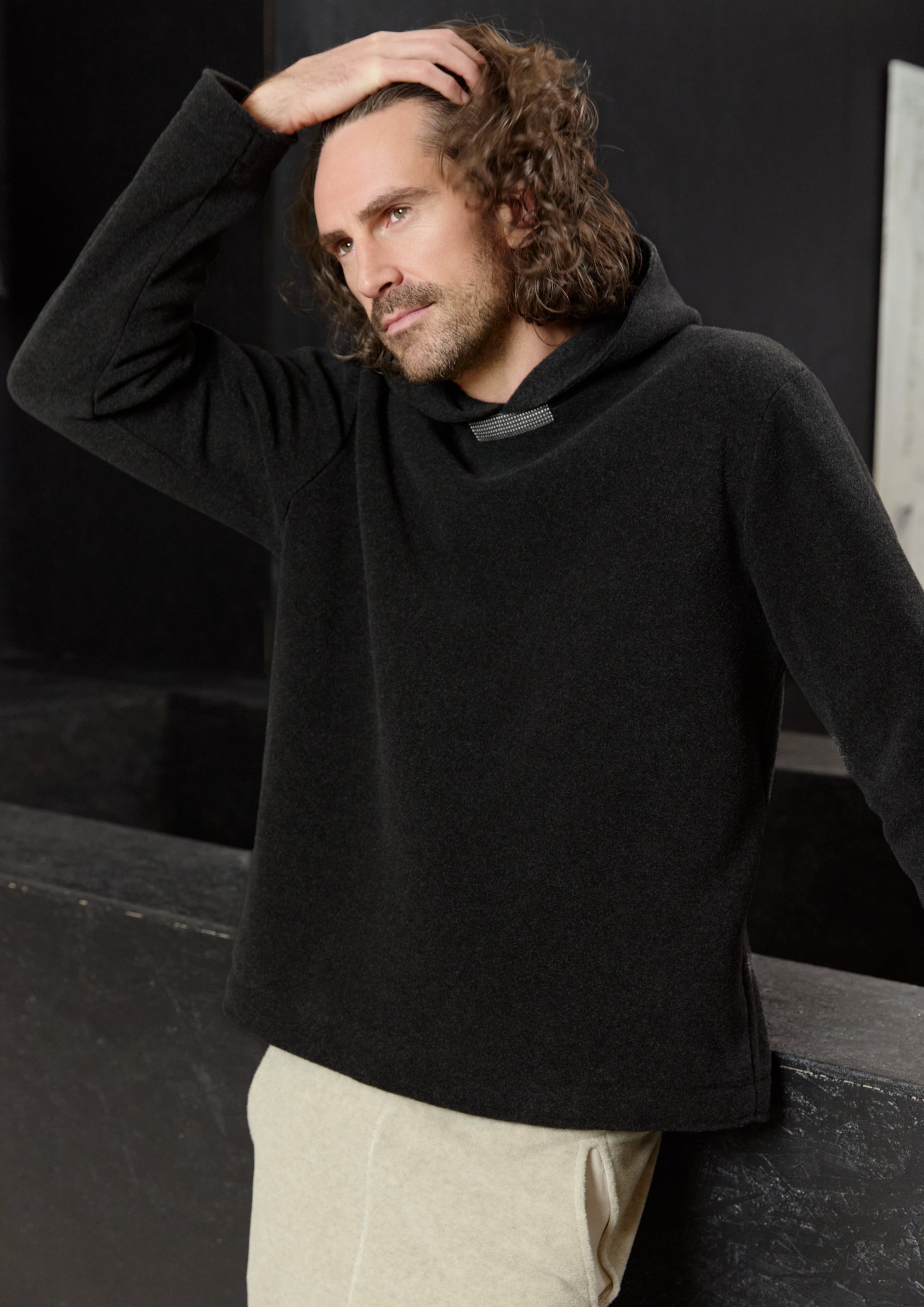 CARL BY STEFFENSEN COPENHAGEN KAPUZENPULLOVER - 1059C BLOUSES & SWEATERS SOFT BLACK 914