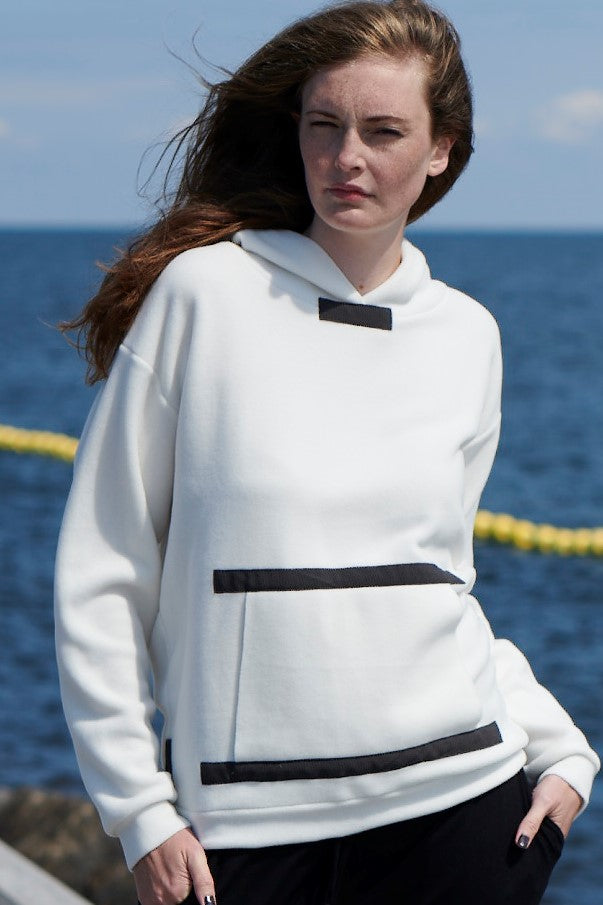 HENRIETTE STEFFENSEN COPENHAGEN KAPUZENPULLOVER - 1344 SWEATERS fleece OFF WHITE 802