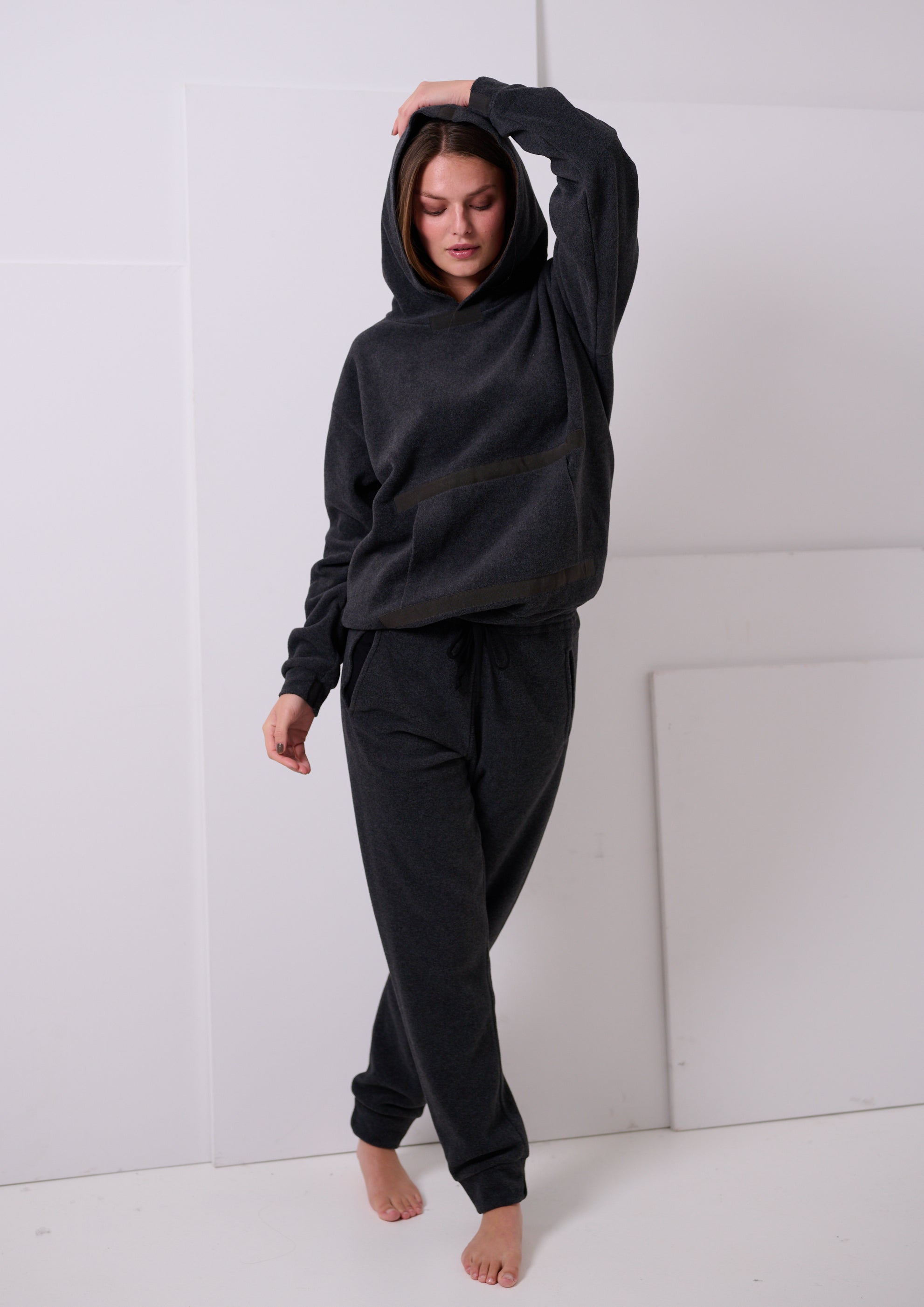 HENRIETTE STEFFENSEN COPENHAGEN KAPUZENPULLOVER - 1344 SWEATERS fleece SOFT BLACK 914