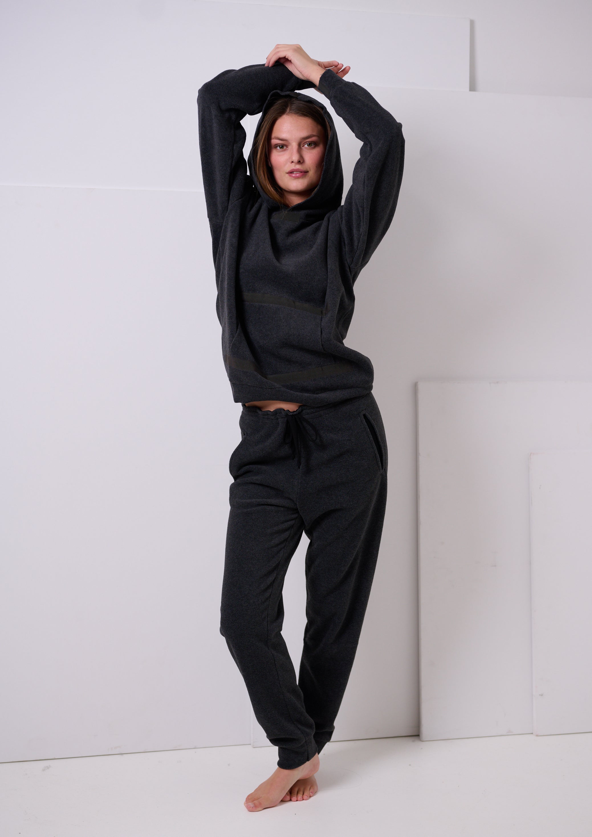 HENRIETTE STEFFENSEN COPENHAGEN KAPUZENPULLOVER - 1344 SWEATERS fleece SOFT BLACK 914