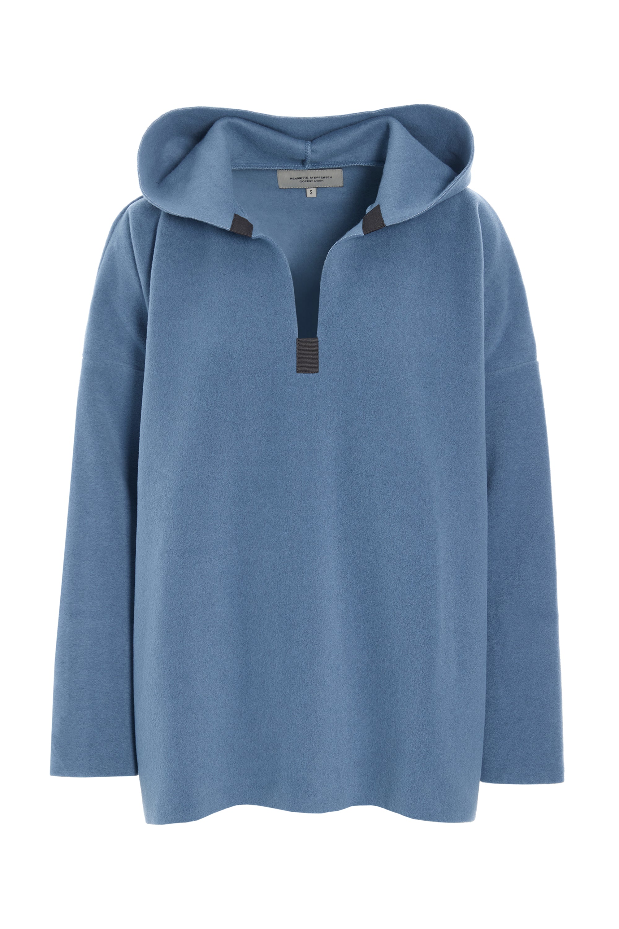 HENRIETTE STEFFENSEN COPENHAGEN KAPUZENPULLOVER - 1413 BLUSER DUSTY BLUE 794