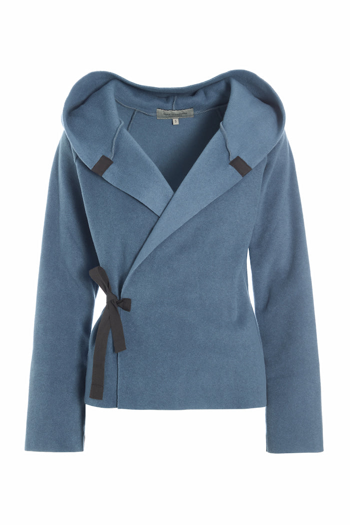 HENRIETTE STEFFENSEN COPENHAGEN KLASSISCHE FLEECE WICKEL CARDIGAN - 1009 CARDIGANS DUSTY BLUE 794