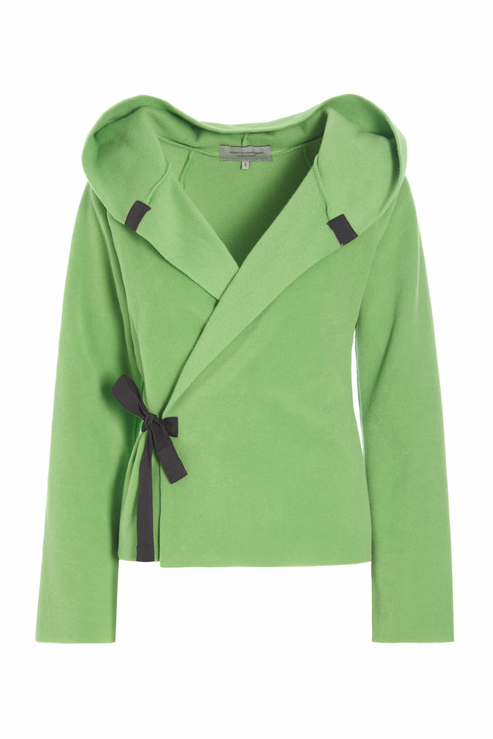 HENRIETTE STEFFENSEN COPENHAGEN KLASSISCHE FLEECE WICKEL CARDIGAN - 1009 CARDIGANS JUICY GREEN 788