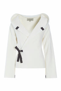 KLASSISCHE FLEECE WICKEL CARDIGAN - 1009 - OFF WHITE