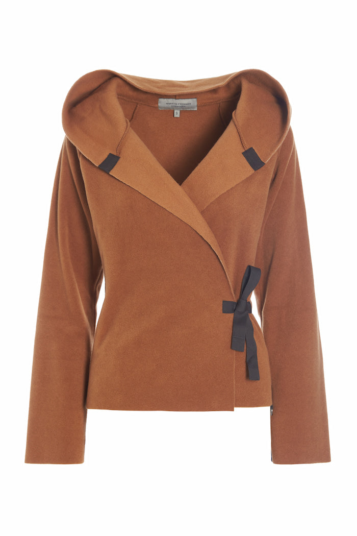 HENRIETTE STEFFENSEN COPENHAGEN KLASSISCHE FLEECE WICKEL CARDIGAN - 1009 CARDIGANS RUST 706